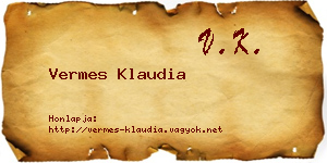 Vermes Klaudia névjegykártya